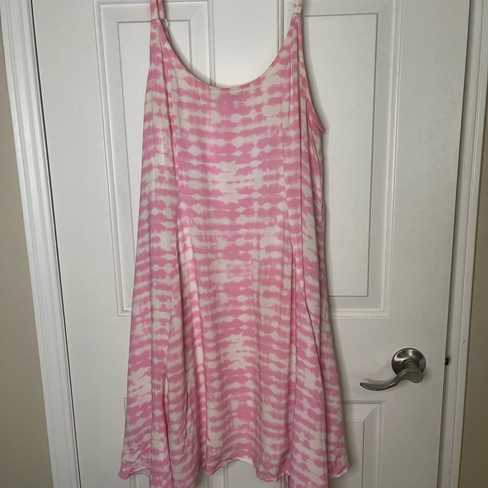 Torrid Pink and White Sleeveless Sundress